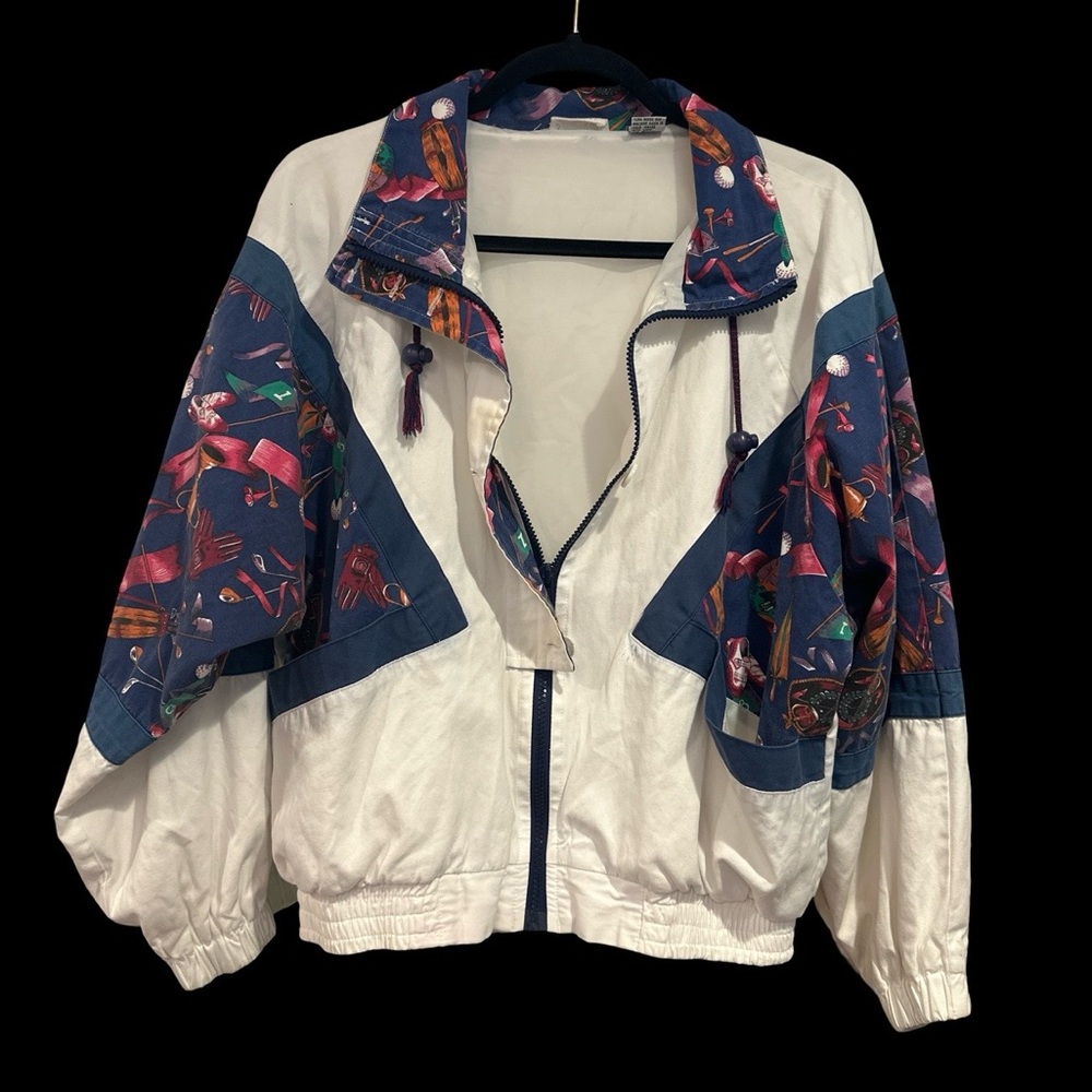 Vintage 80’s LINE-UP Golf themed Bomber Jacket - 100% cotton size small